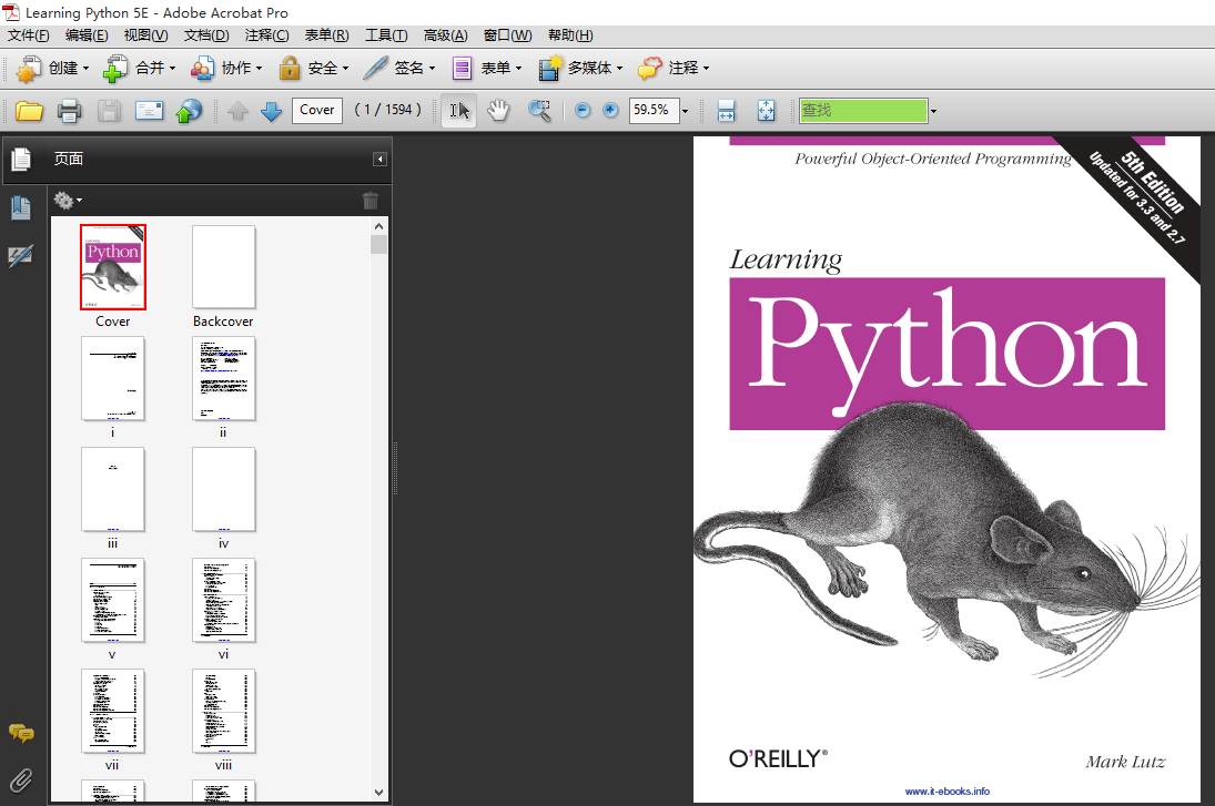 Learning Python, 5th Edition（PDF 高清全文下载）