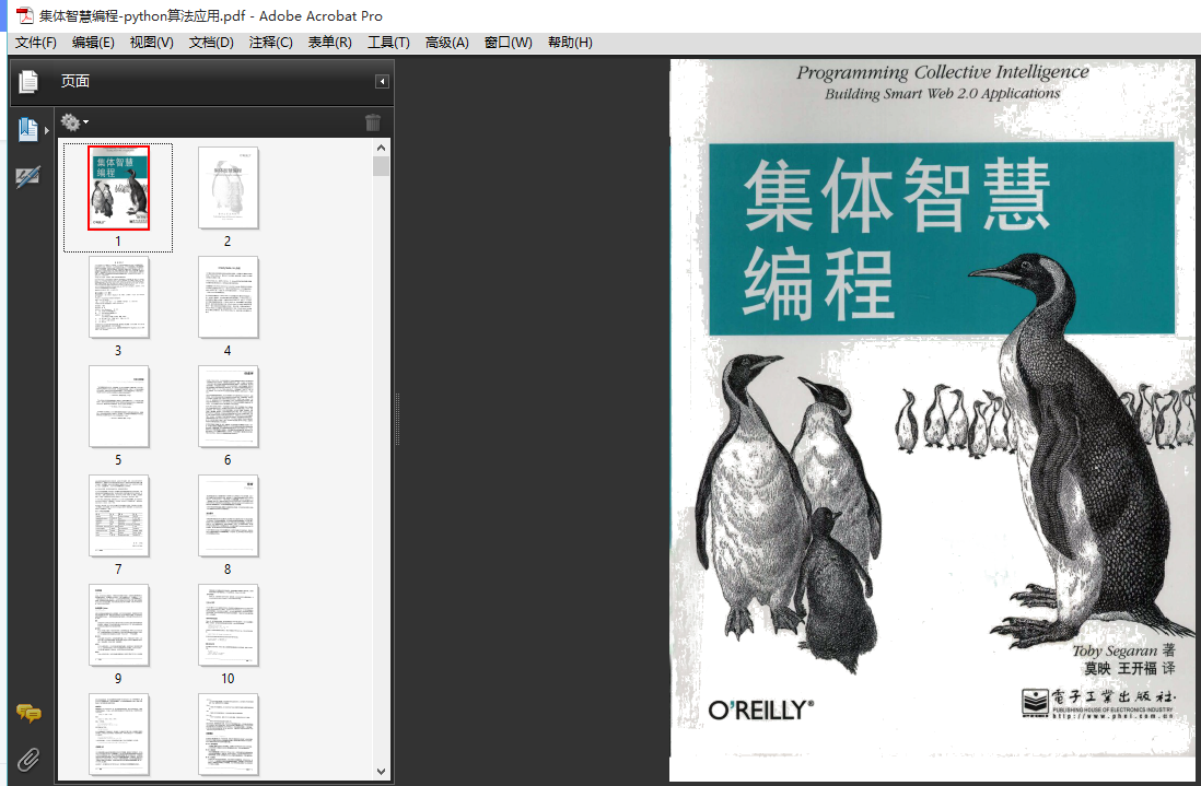 集体智慧编程-python算法应用（高清PDF 下载）